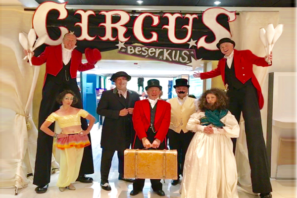 The Greatest Showman characters circus performance for event